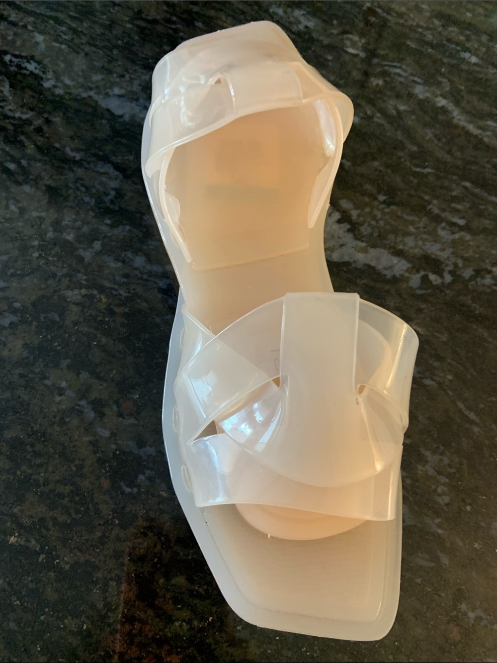 Tahari Translucent Nude Slide Sandals